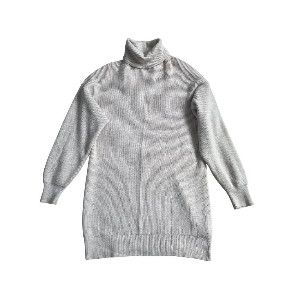 Aritzia Babaton Women's Small 100% Merino Wool Gather Sweater Dress Ivory